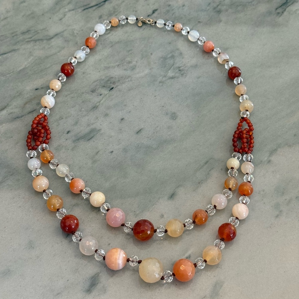 Sally C Treasures SX 925 Sterling Silver Glass Necklace